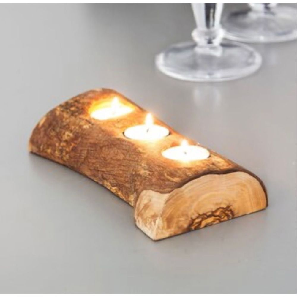Rustic Wooden Tea Light
Holder - holding 7 tealight candles | Rustic Centerpiece